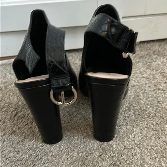 Aldo Black Croc-Embossed Women's Heeled Shoes - Picture 3 of 3